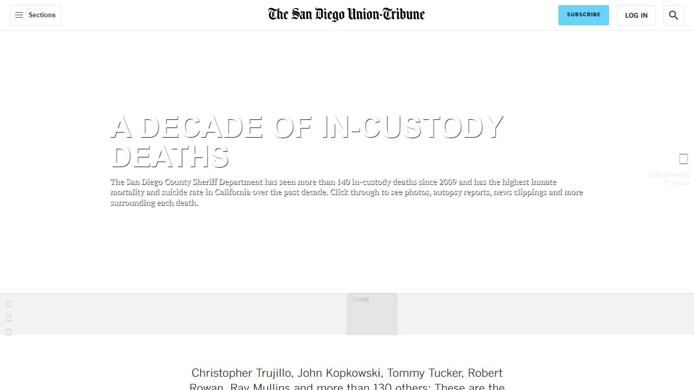 Ongoing timeline of deaths in San Diego County jails since 2009